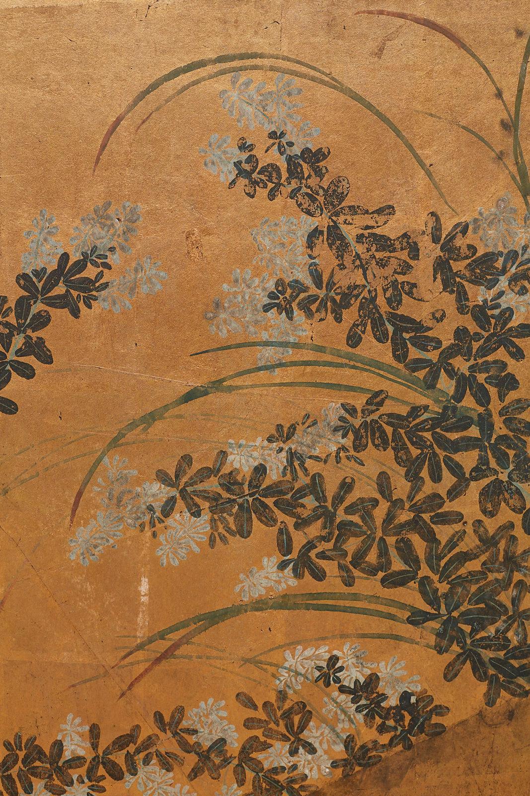 Japanese Six Panel Meiji Rimpa Screen after Tawaraya Sosetsu 6