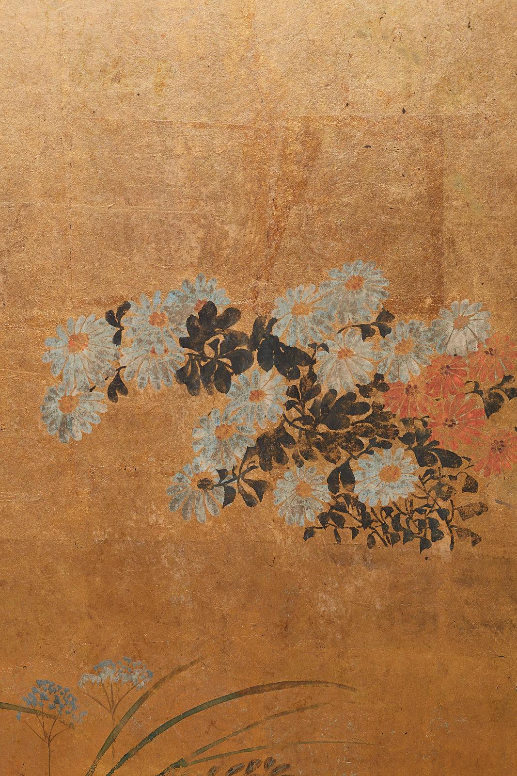 Japanese Six Panel Meiji Rimpa Screen after Tawaraya Sosetsu 13