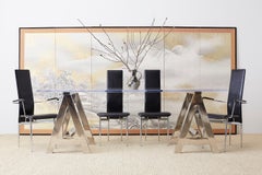 Japanese Six-Panel Meiji Screen Kinkakuji in Winter