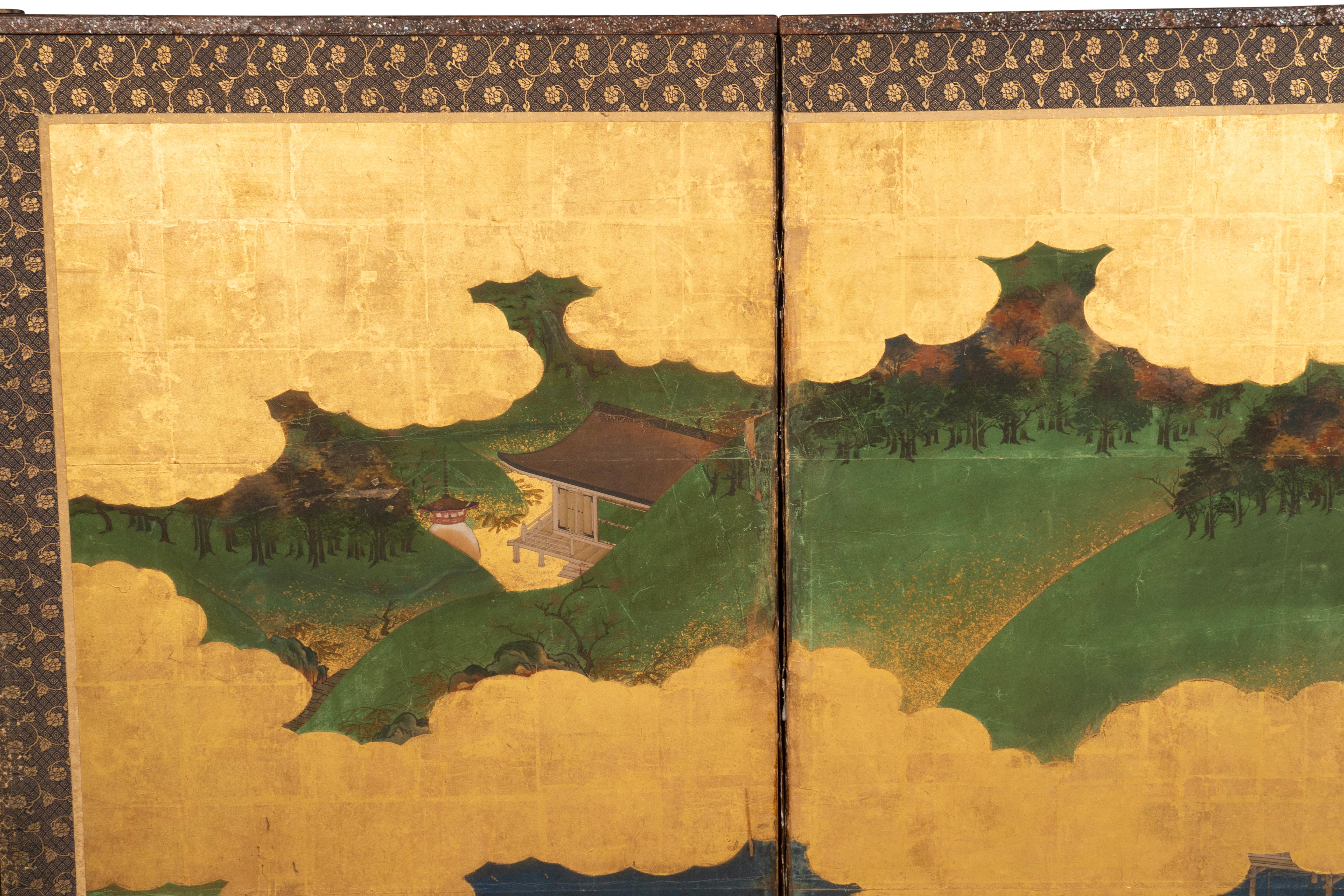 Japanese Six Panel Paper Screen For Sale 6