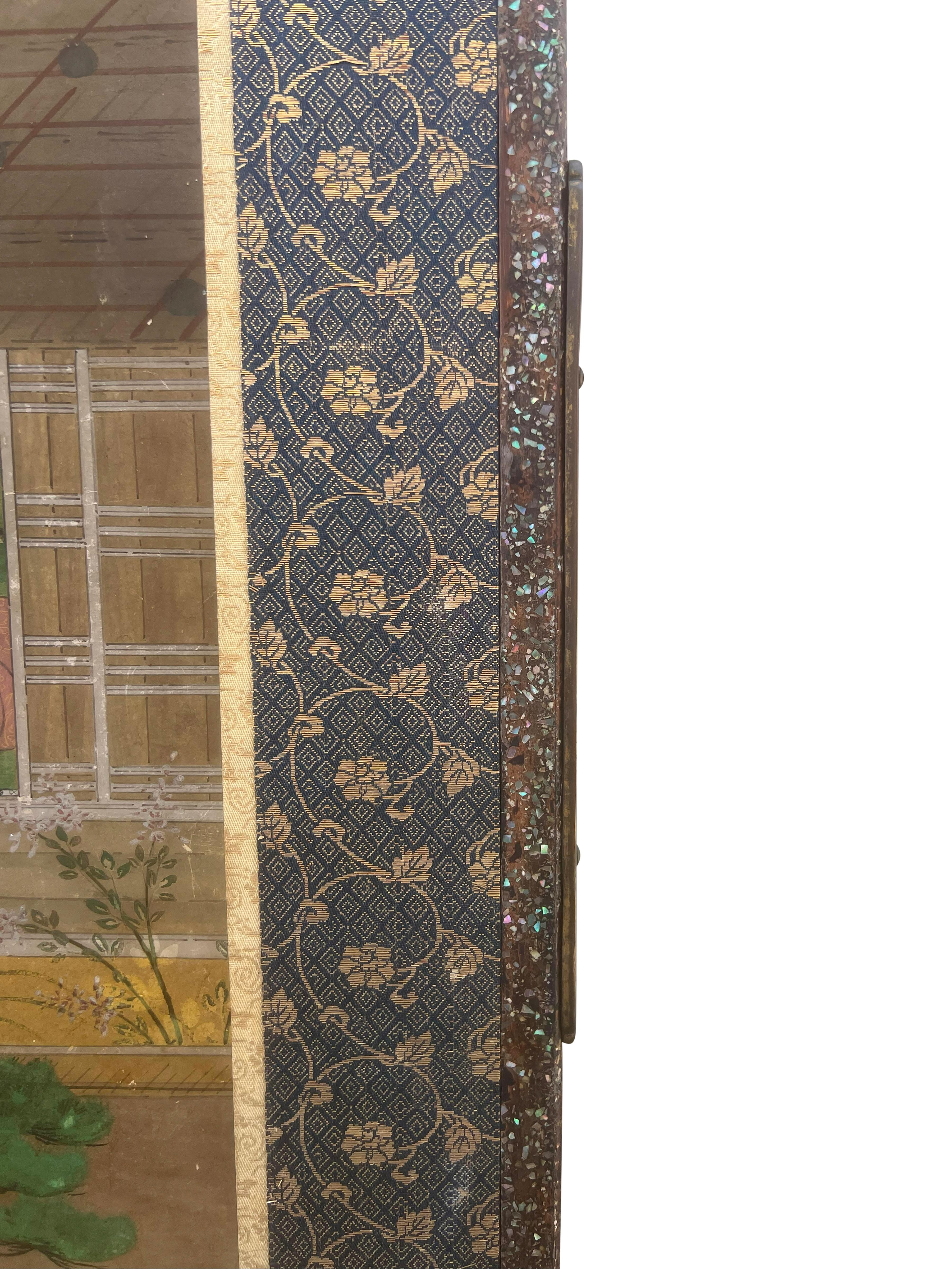 Japanese Six Panel Paper Screen For Sale 8
