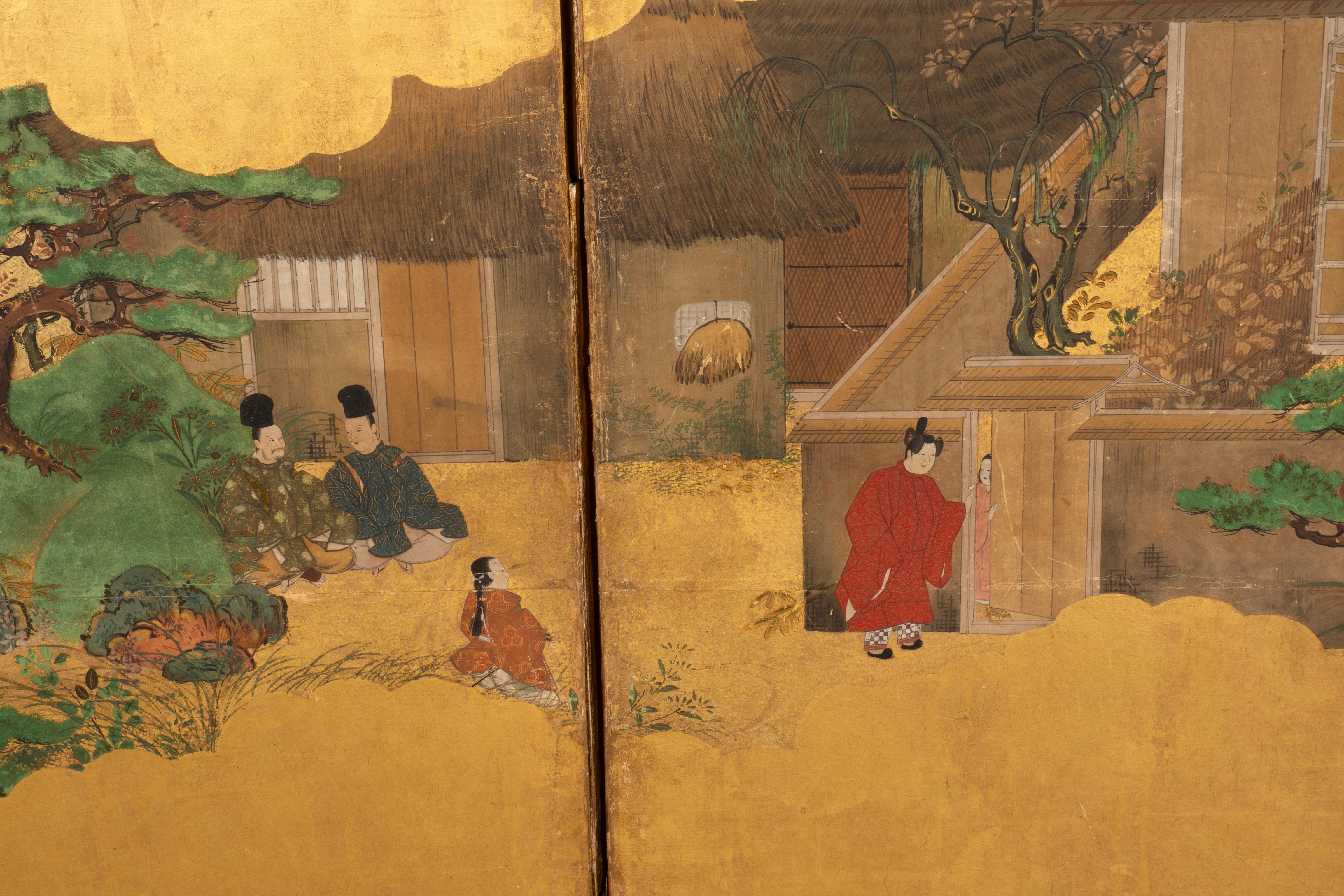 Japanese Six Panel Paper Screen In Good Condition For Sale In Essex, MA