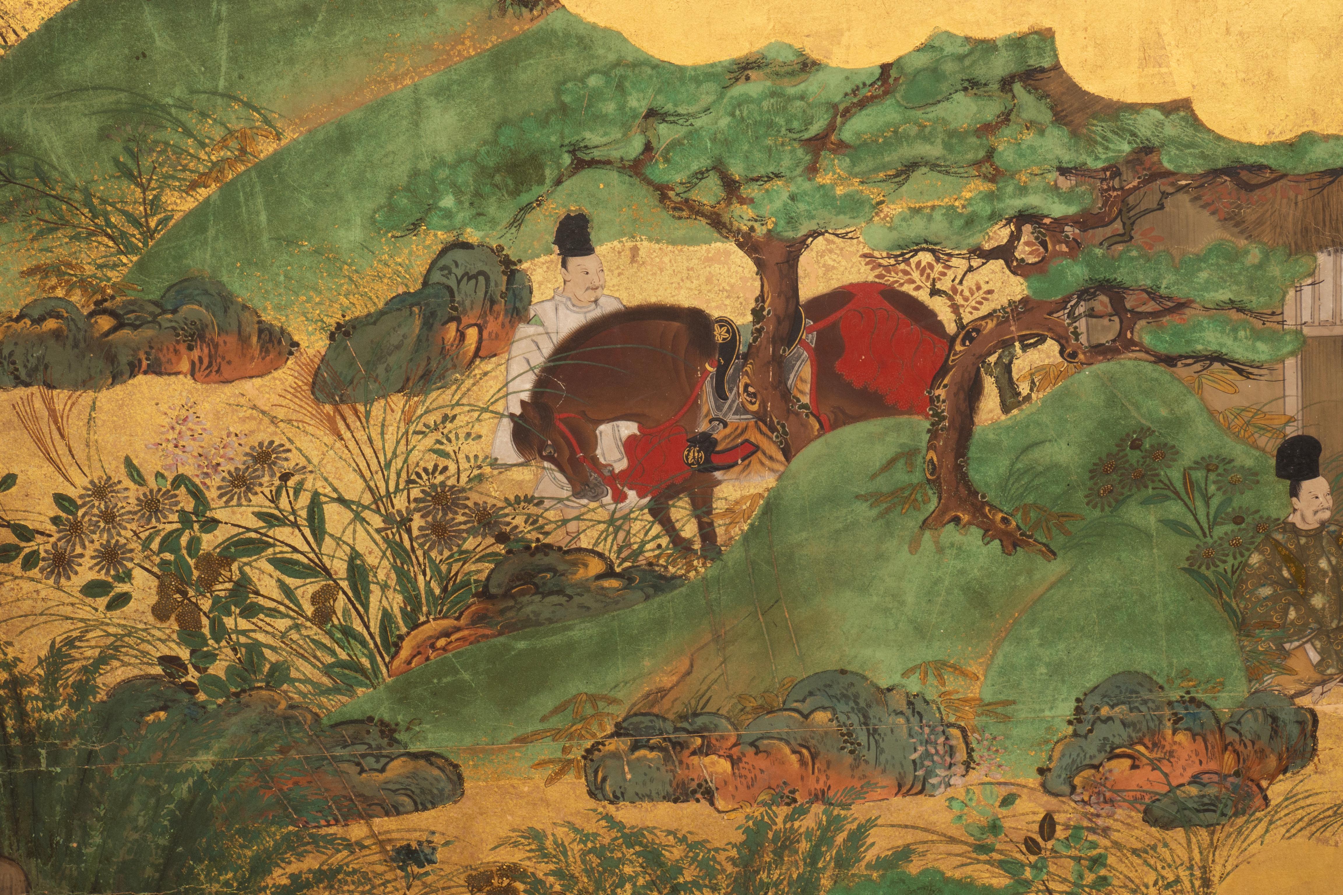 Mid-18th Century Japanese Six Panel Paper Screen For Sale
