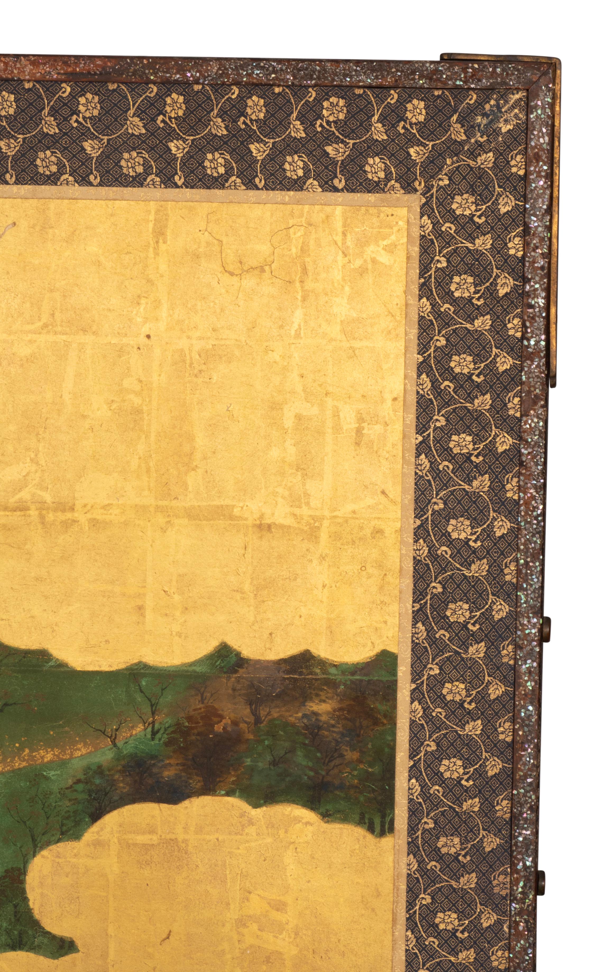 Japanese Six Panel Paper Screen For Sale 1