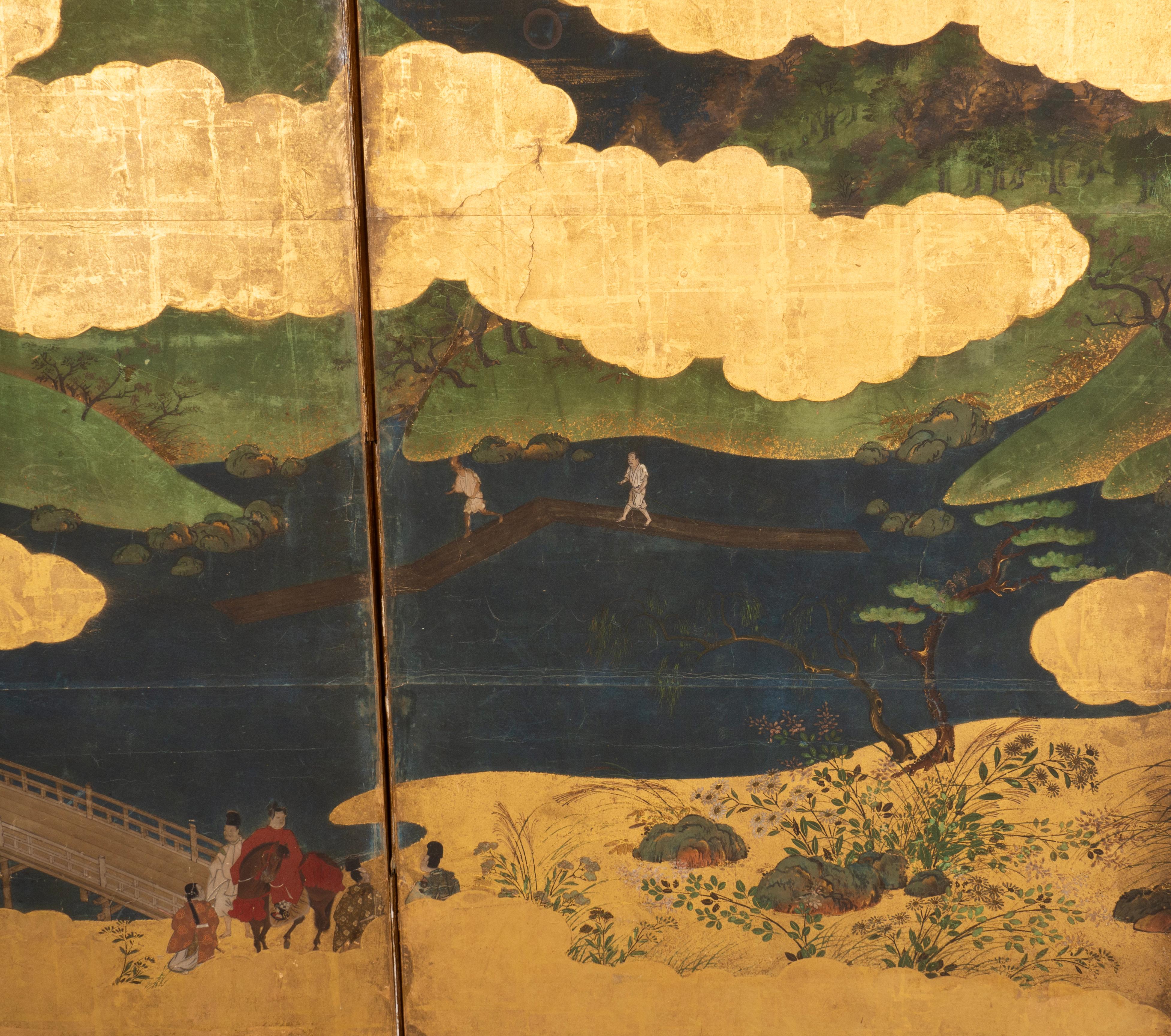 Japanese Six Panel Paper Screen For Sale 2