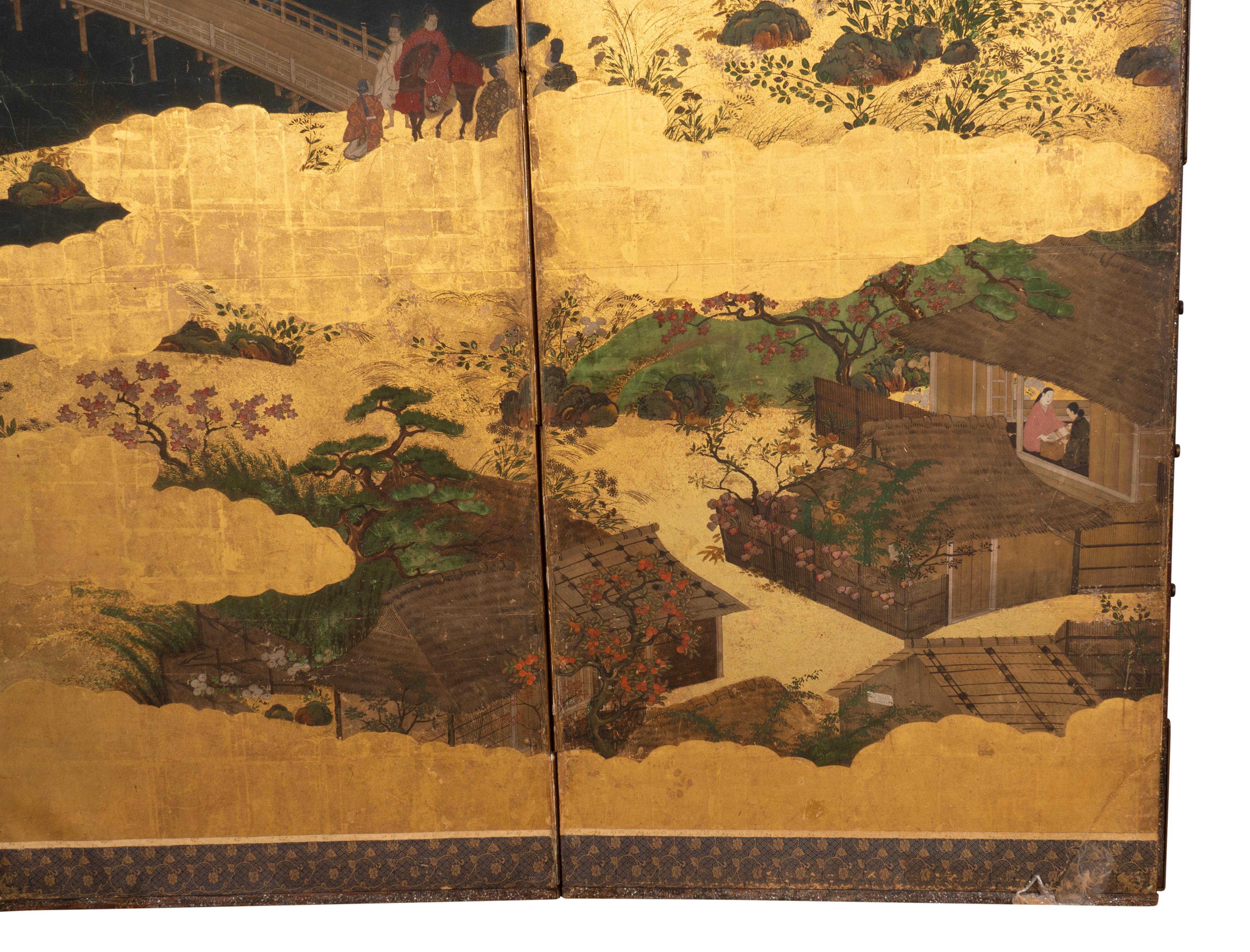 Japanese Six Panel Paper Screen For Sale 3