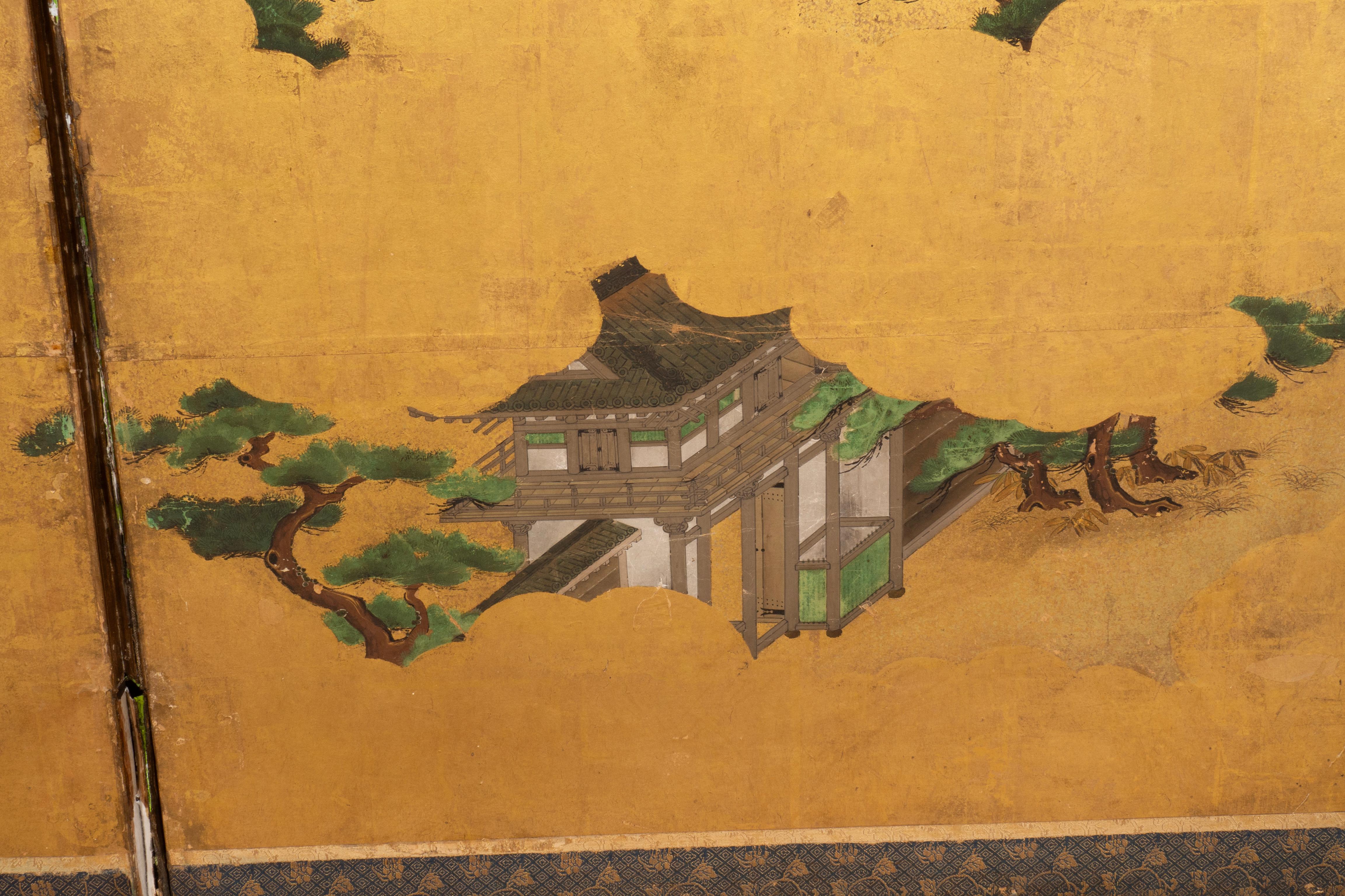 Japanese Six Panel Paper Screen For Sale 4