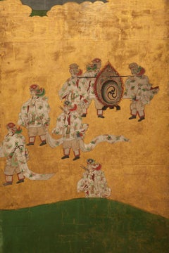 Japanese Six Panel Screen: Courtiers Festival