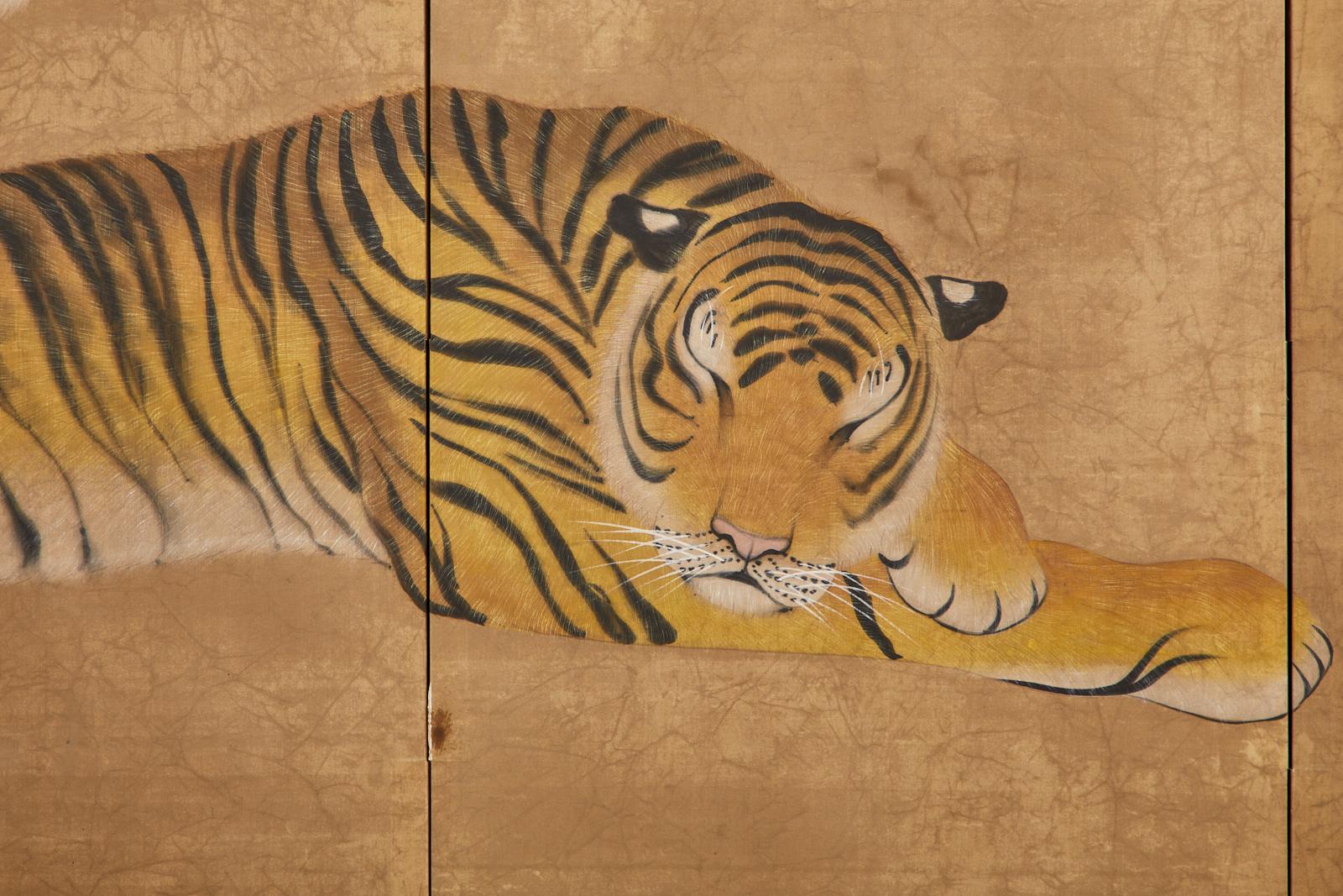 Japanese Six Panel Screen Ambush of Tigers 8