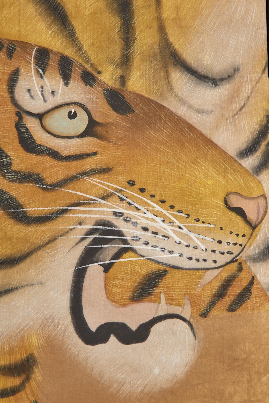 Japanese Six Panel Screen Ambush of Tigers 12