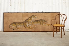 Japanese Six Panel Screen Ambush of Tigers