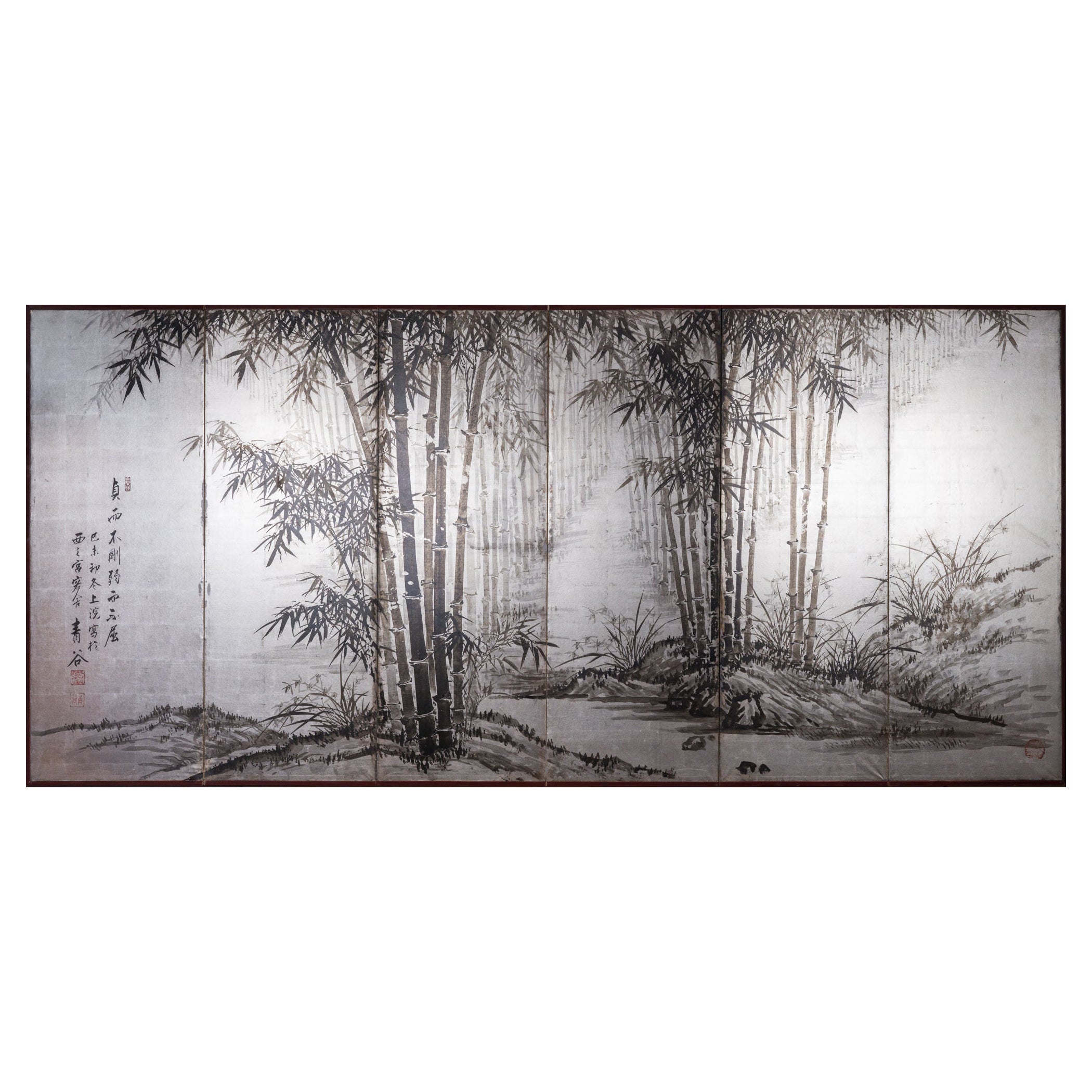 Japanese Six Panel Screen Bamboo Forest in Kyoto