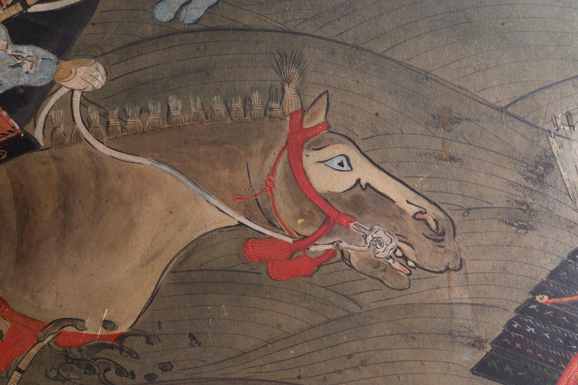 Fin du XVIIe siècle-début du XVIIIe siècle Écran japonais à six panneaux, Bataille au pont d'Uji en vente 5