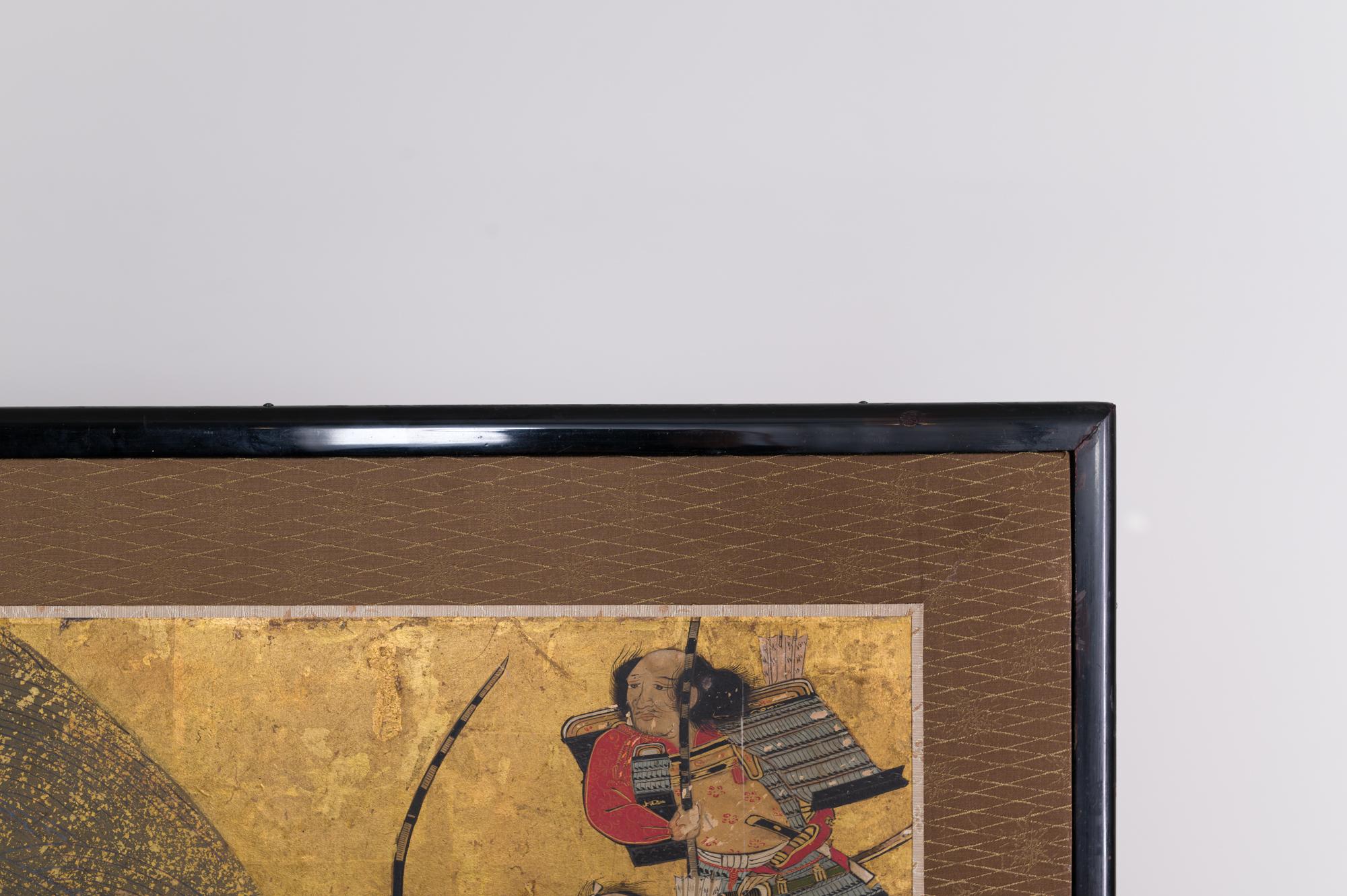 Fin du XVIIe siècle-début du XVIIIe siècle Écran japonais à six panneaux, Bataille au pont d'Uji en vente 9