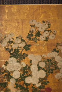 Japanese Six Panel Screen: Chrysanthemums by Rivers Edge