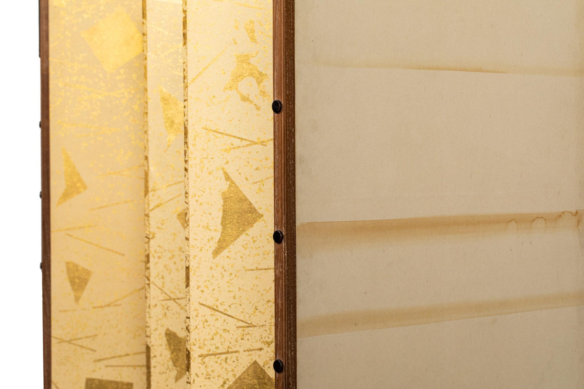 Japanese Six Panel Screen: Abstract Gold Leaf 10