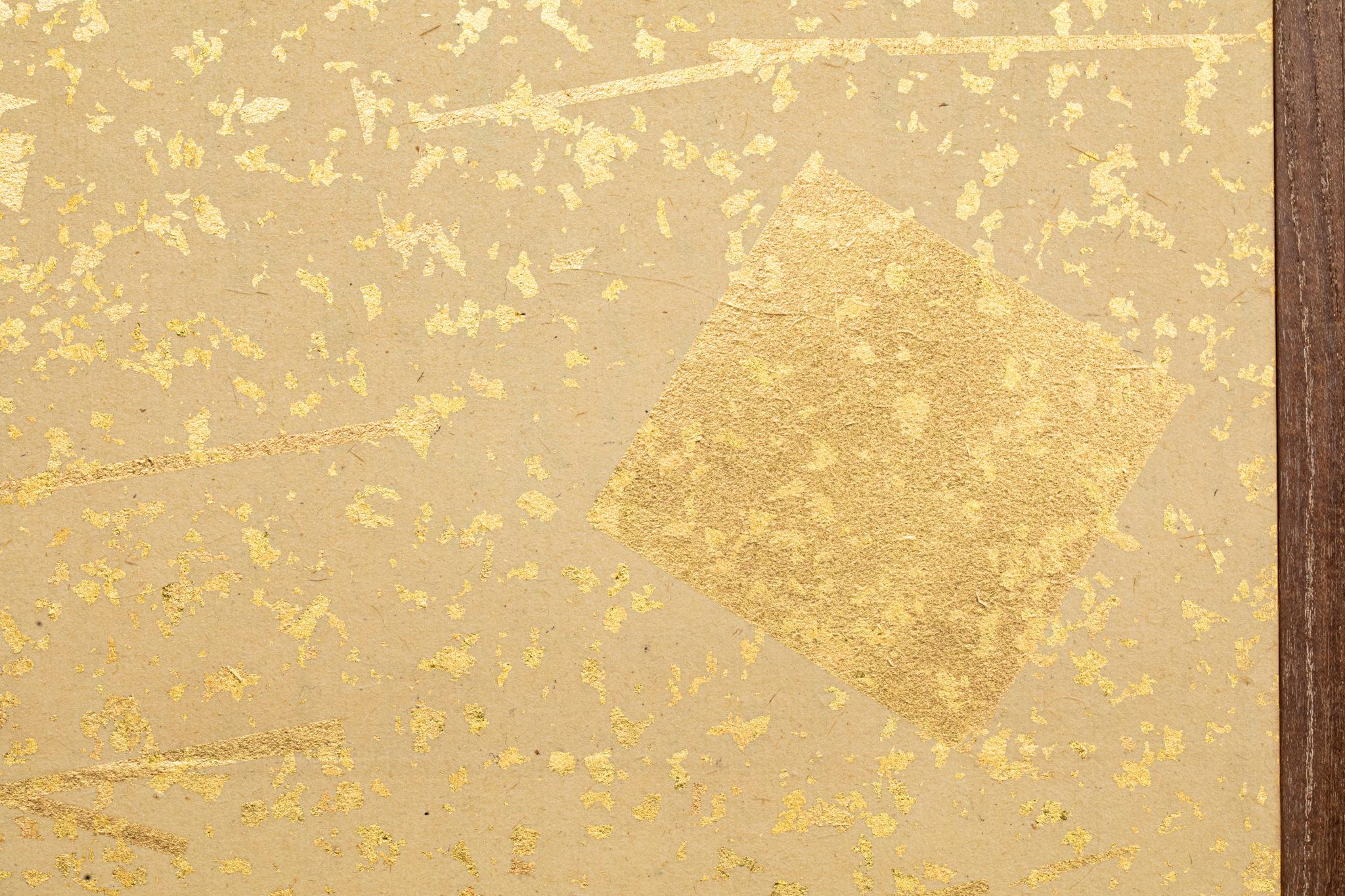 Japanese Six Panel Screen: Abstract Gold Leaf 2