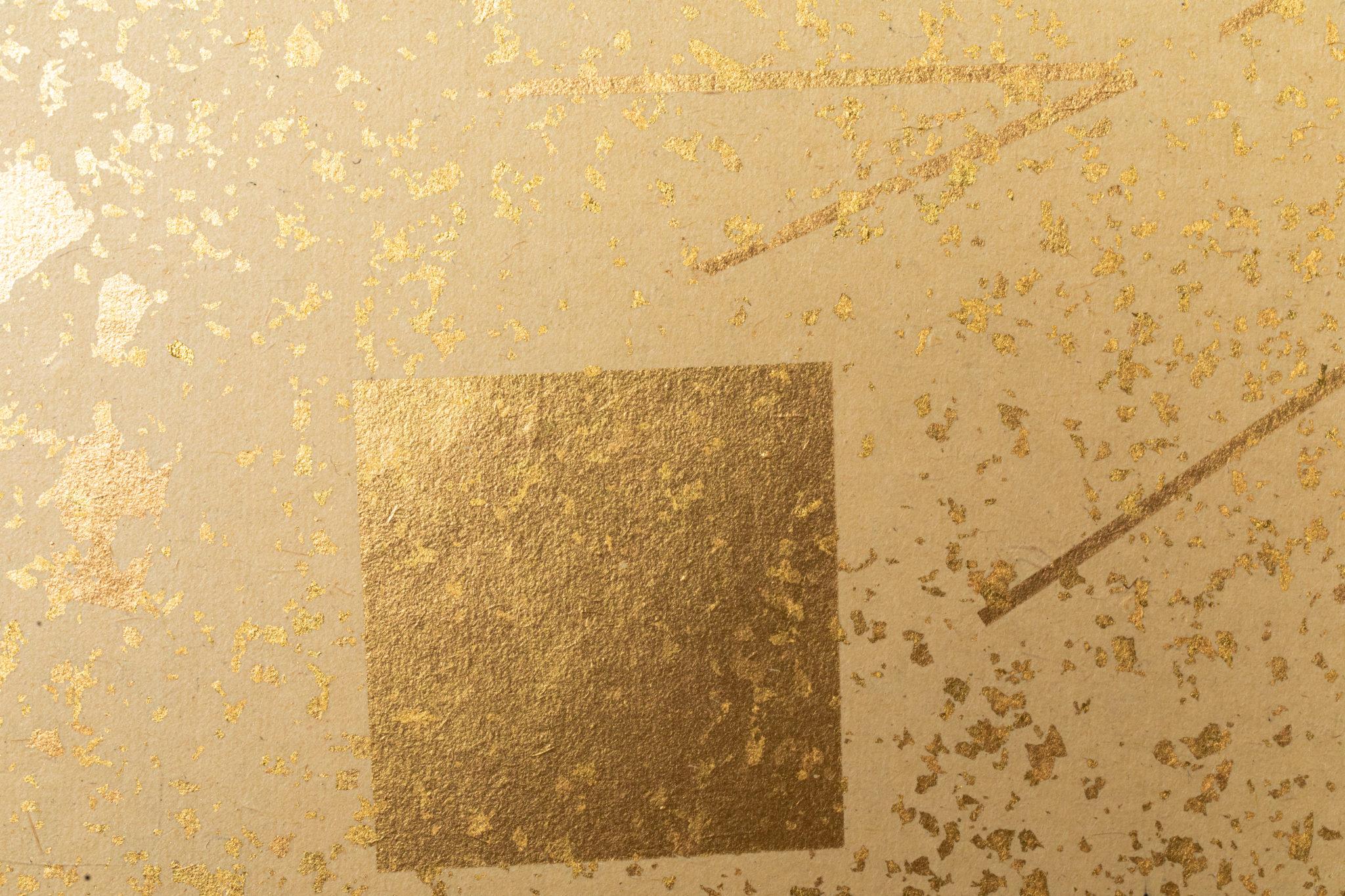 Japanese Six Panel Screen: Abstract Gold Leaf 3