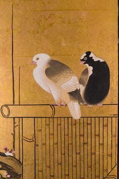 Japanese Six-Panel Screen Late Winter into Early Spring