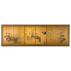 Japanese Six-Panel Screen Late Winter into Early Spring