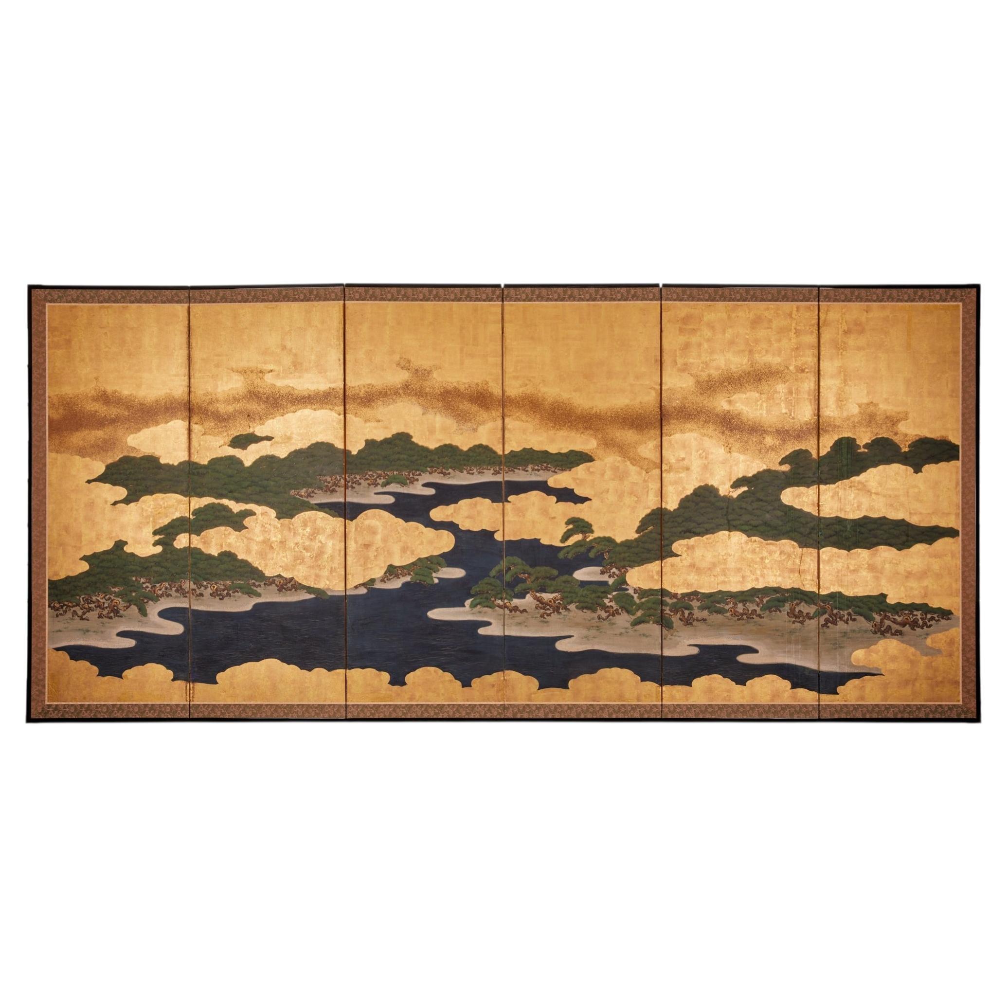 Japanese Six Panel Screen: Matsushima (Pine Tree Island)