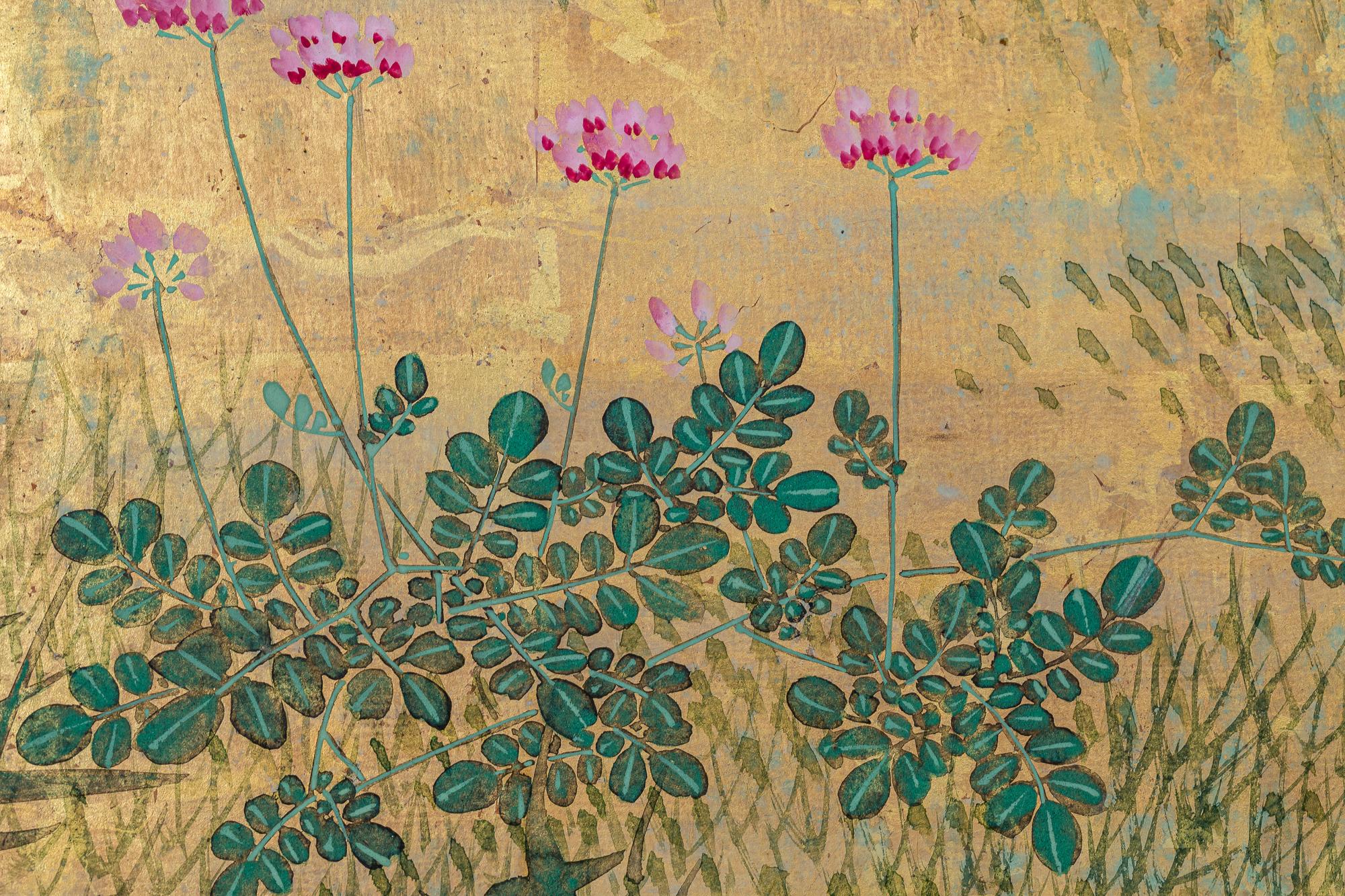 Japanese Six Panel Screen: Pheasants Beneath Flowering Cherry 5