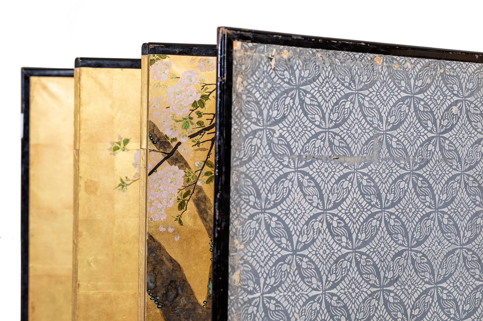 Japanese Six Panel Screen: Pheasants Beneath Flowering Cherry 7