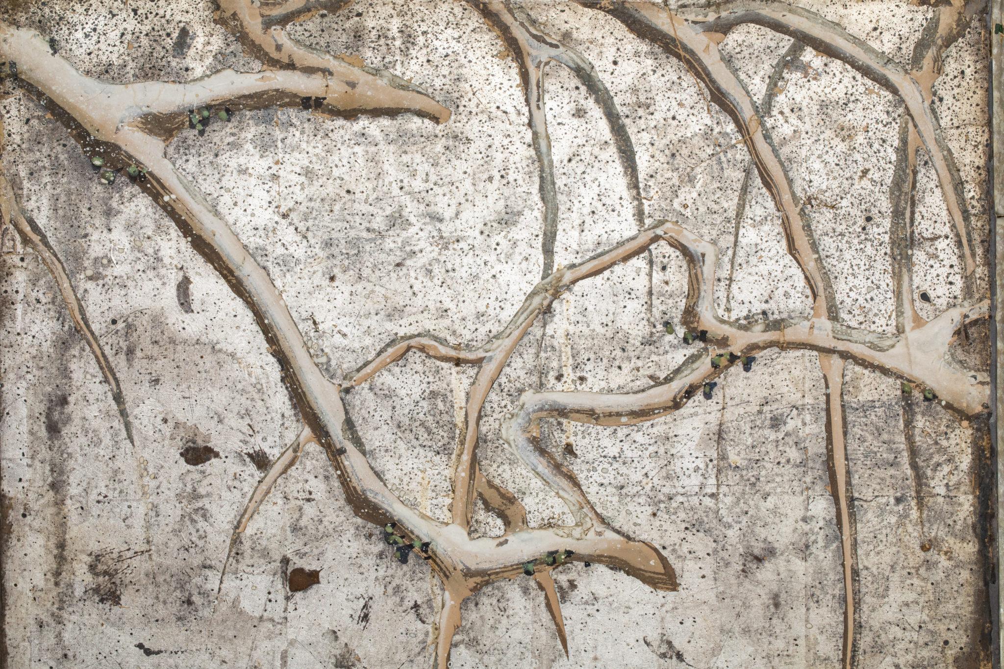 Japanese Six Panel Screen, Snowy Landscape with Wood Ducks and Willow on Silver 6