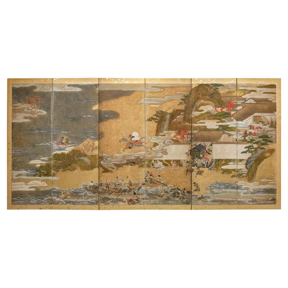 17th Century Japanese Tale of Genji Painting, Maboroshi, Tosa School at ...