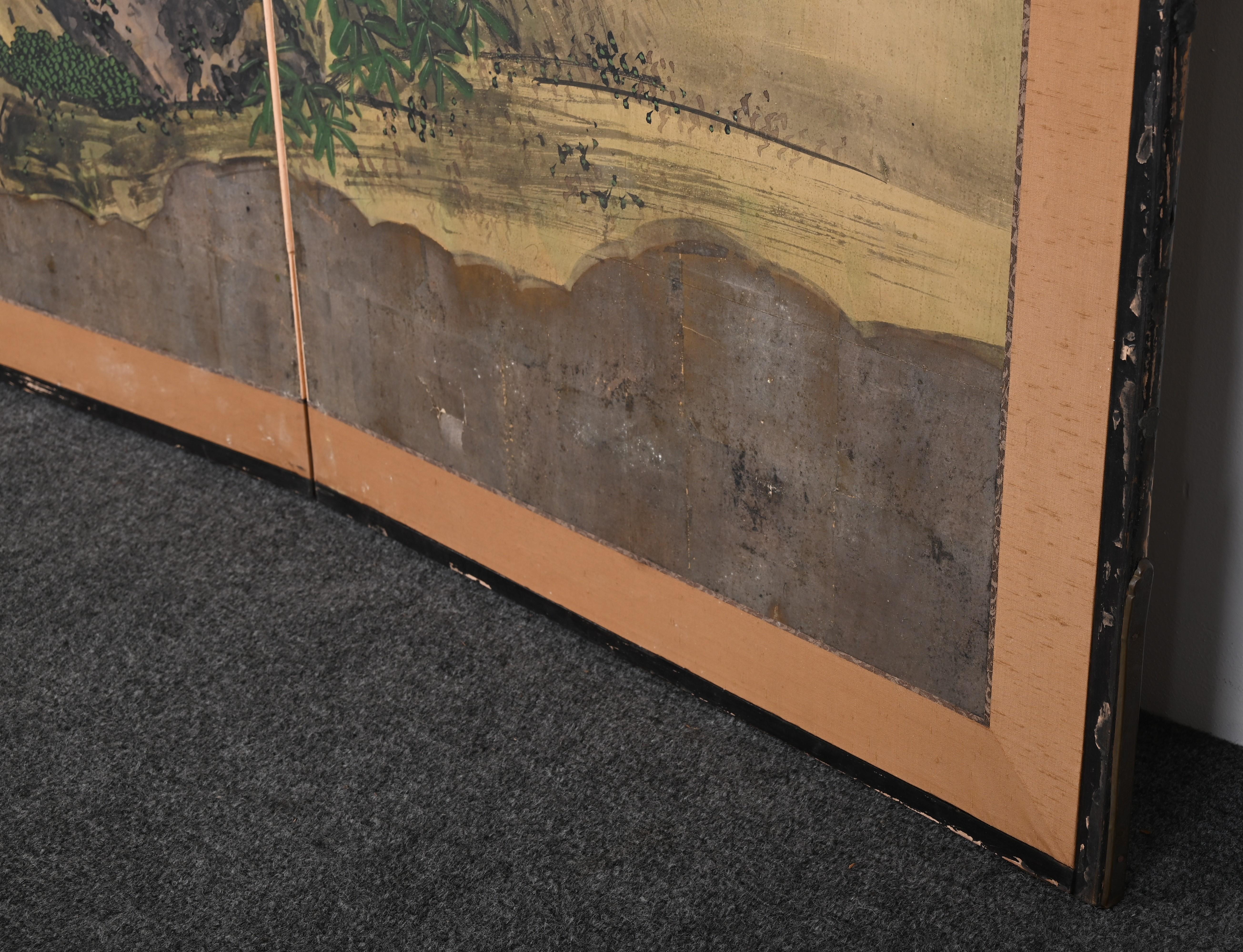 Japanese Six Panel Screen with Cranes, Kano School, 18th-19th Century 5