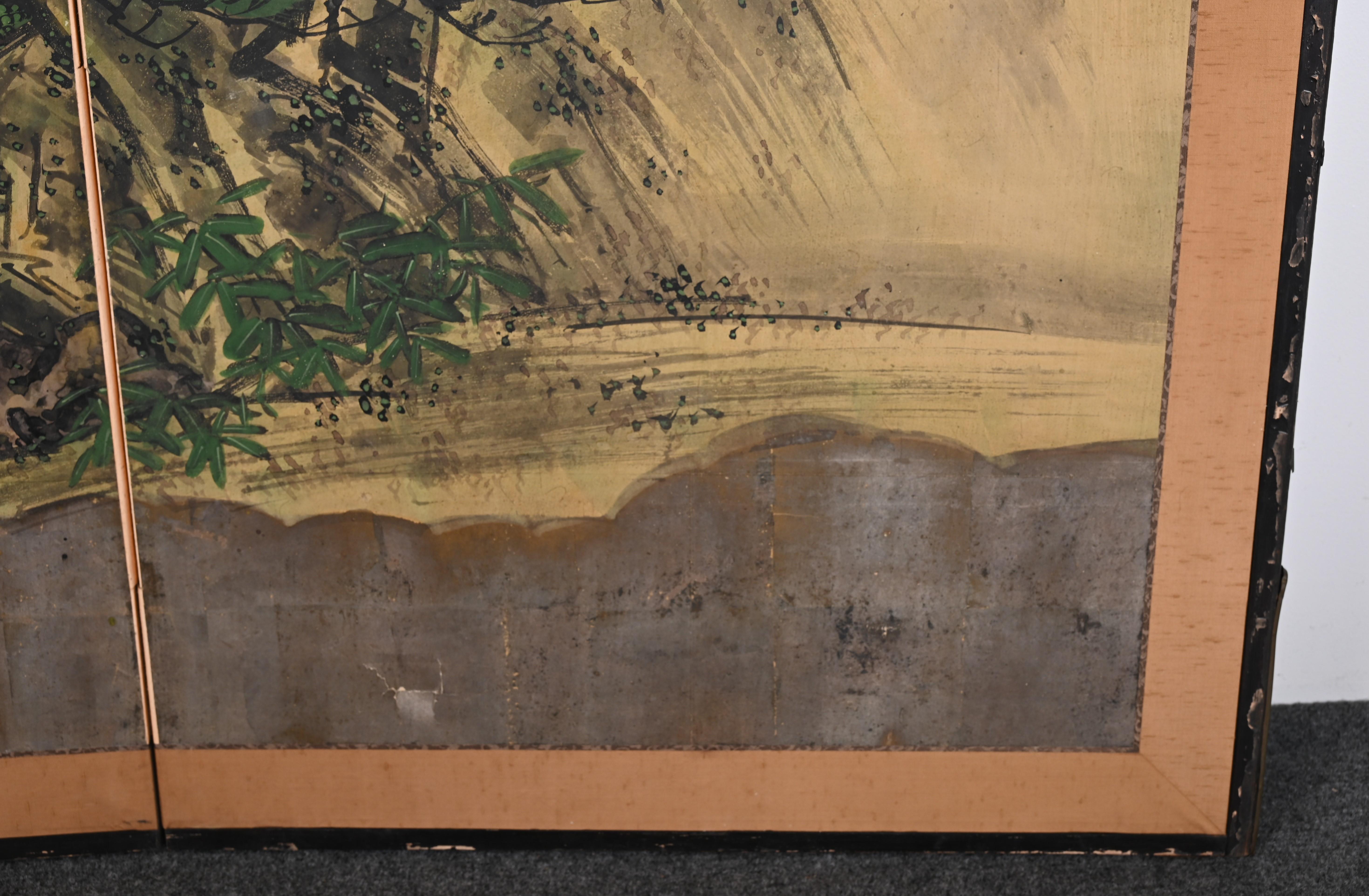 Japanese Six Panel Screen with Cranes, Kano School, 18th-19th Century 6