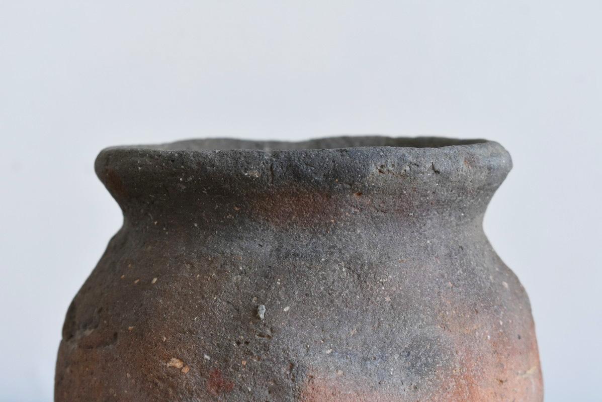 Japanese Small Antique Pottery Pot / 1550-1650 / Tokoname Ware / Wabi-Sabi Vase 1