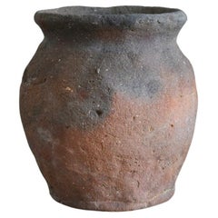 Japanese Small Antique Pottery Pot / 1550-1650 / Tokoname Ware / Wabi-Sabi Vase
