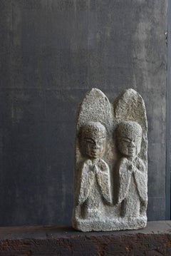 Pequeño Buda/Jizo Bodhisattva de piedra antiguo japonés/1600-1800/Período Edo