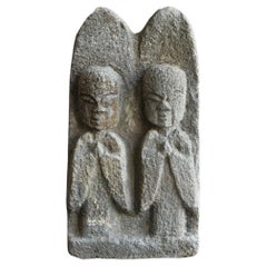 Petit Bouddha japonais en pierre ancienne/Jizo Bodhisattva/ 1600-1800/période Edo