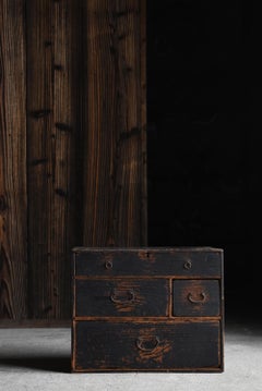 Cajonera japonesa antigua 1860-1920 / Tansu Mesilla de noche Wabisabi