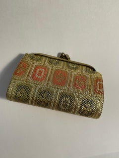 Cartera japonesa pequeña de seda  Nishijin Saganishiki Años 90