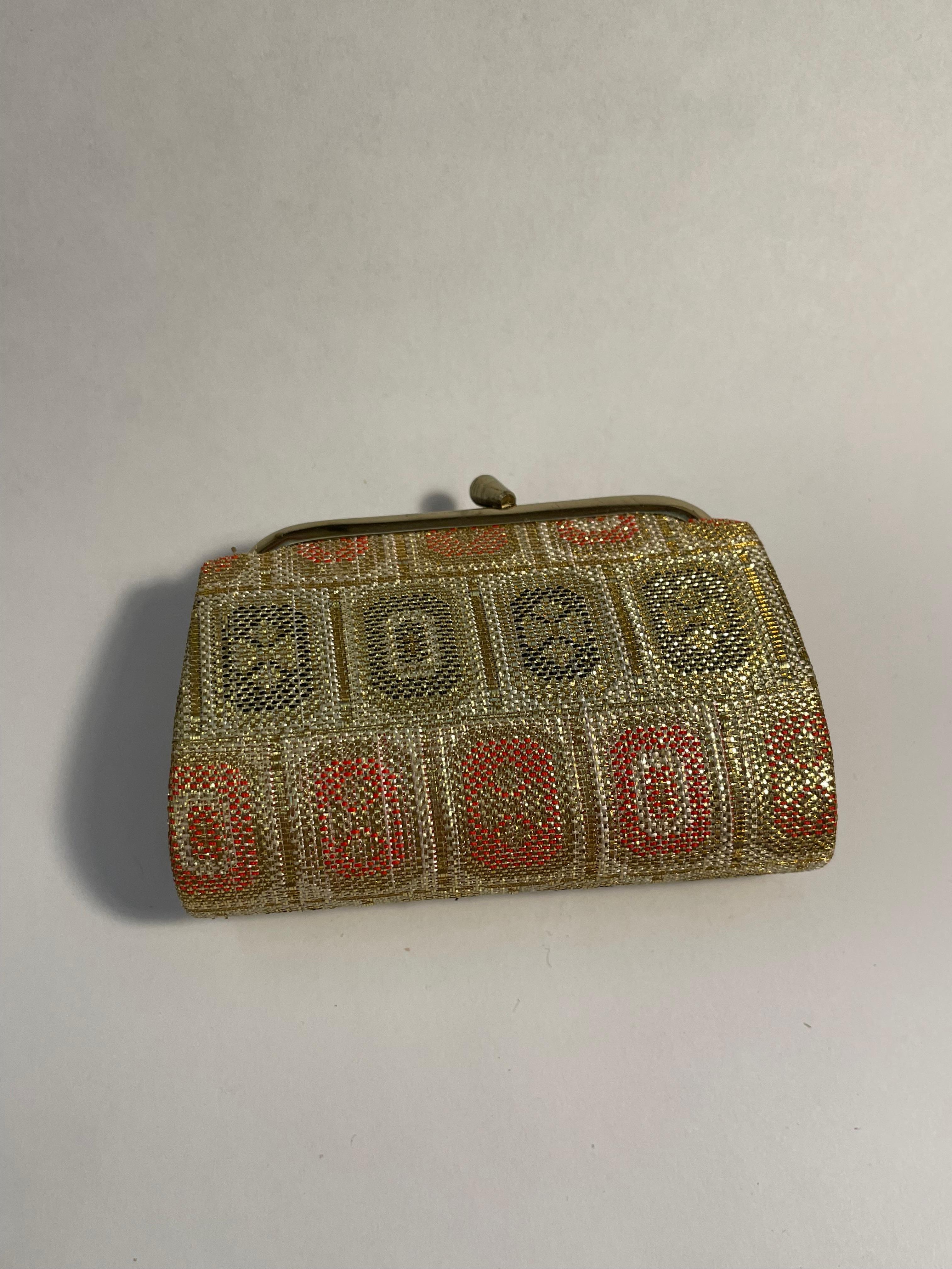 Japanese Small Silk Wallet  Nishijin Saganishiki 1990s In Good Condition For Sale In Paris, FR