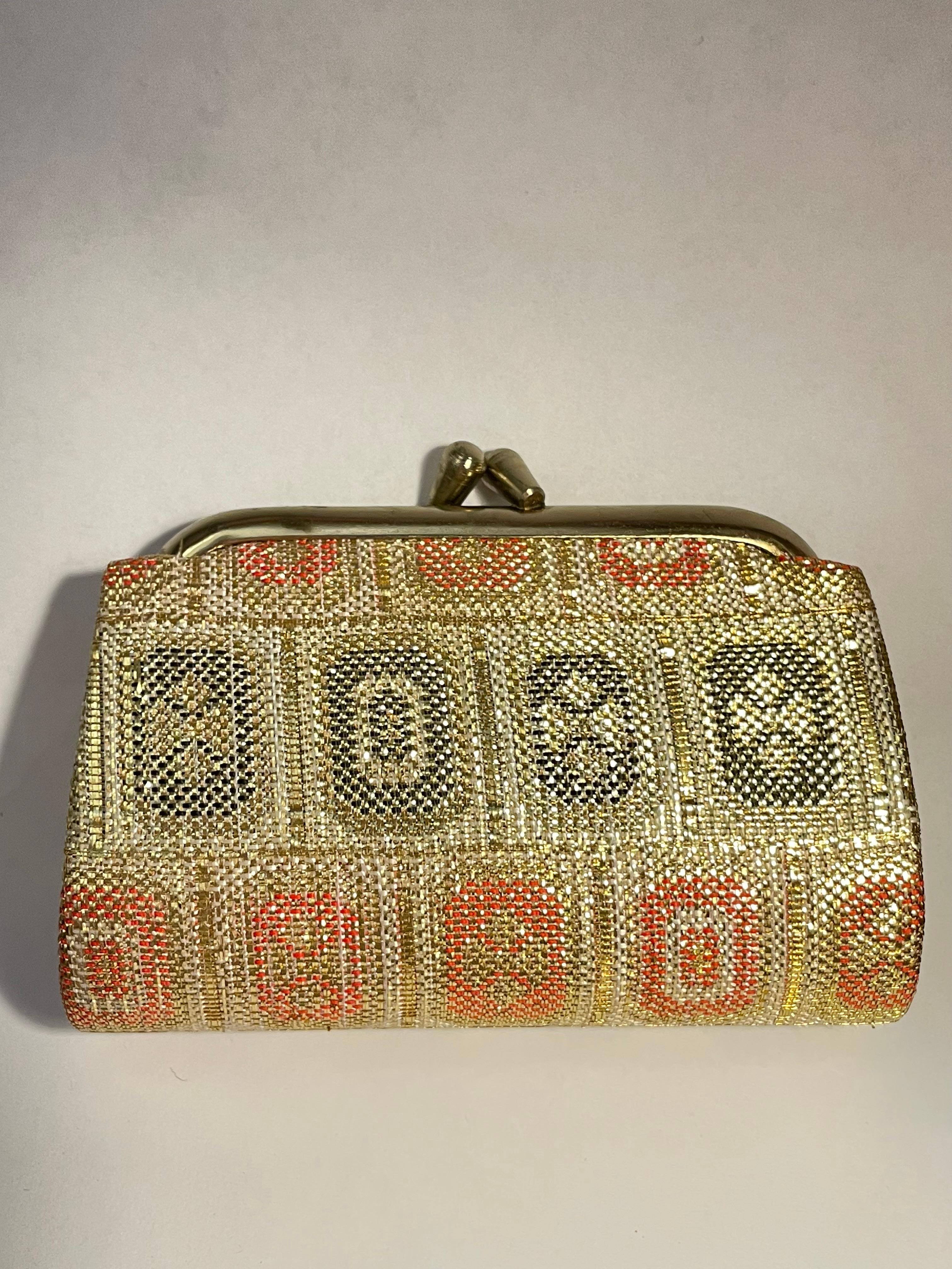 Metal Japanese Small Silk Wallet  Nishijin Saganishiki 1990s For Sale