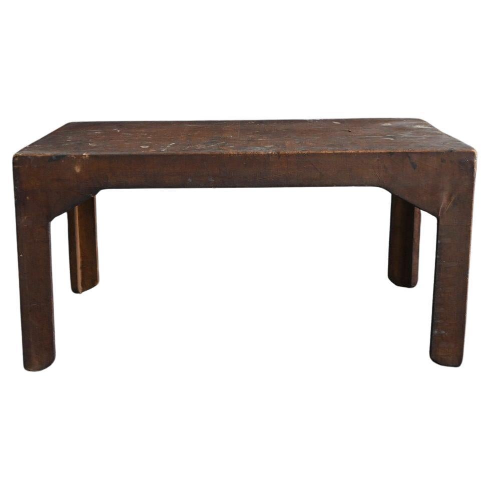 Japanese small wooden antique low table with paper pasting/1868-1920 For Sale