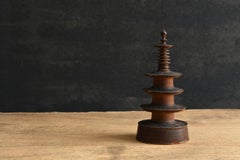 Japanese small wooden temple tower/19th-20th century/"Hourin" temple/rare object