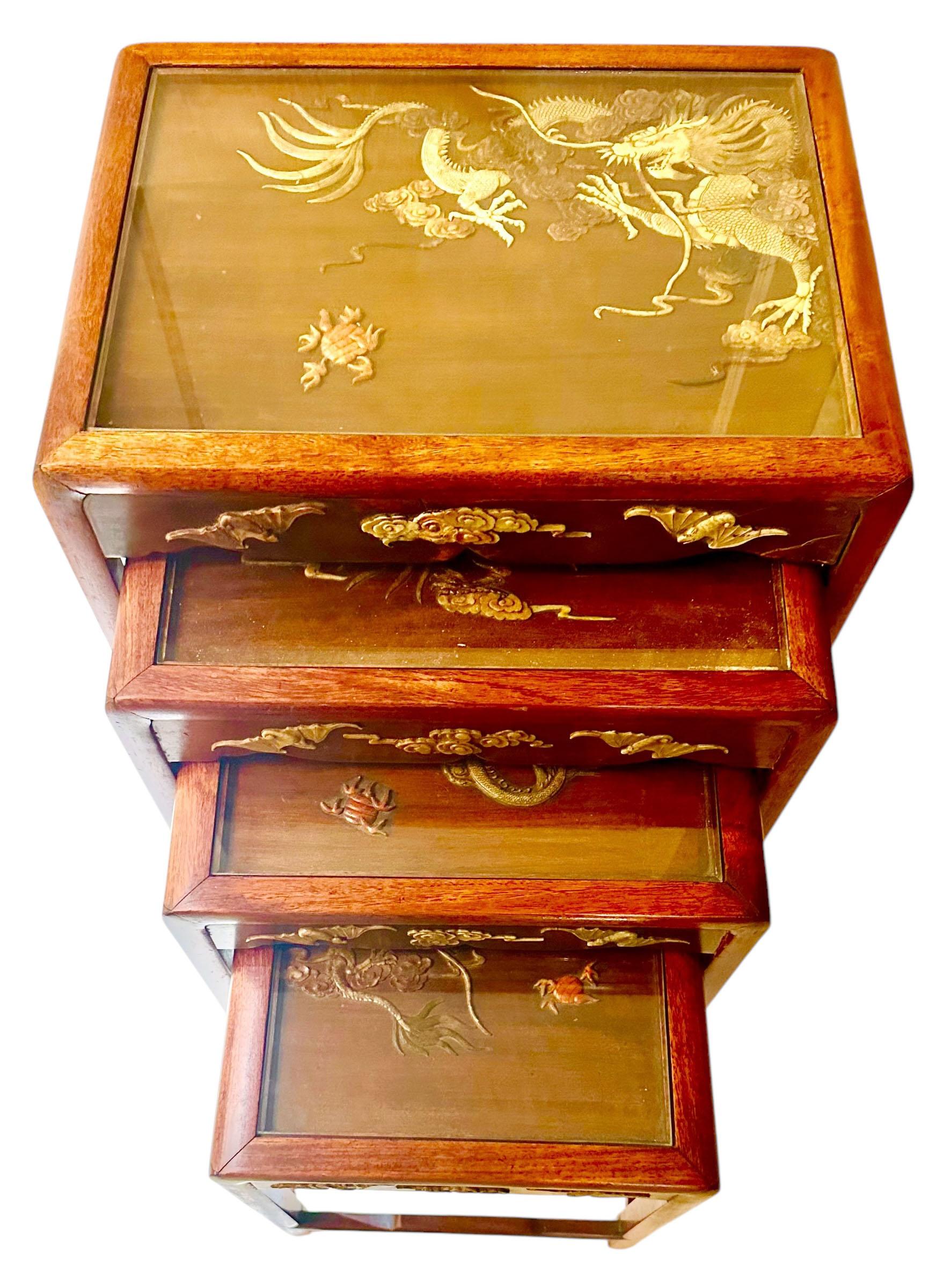 Japanese Soapstone Nesting Tables In Good Condition For Sale In Tampa, FL