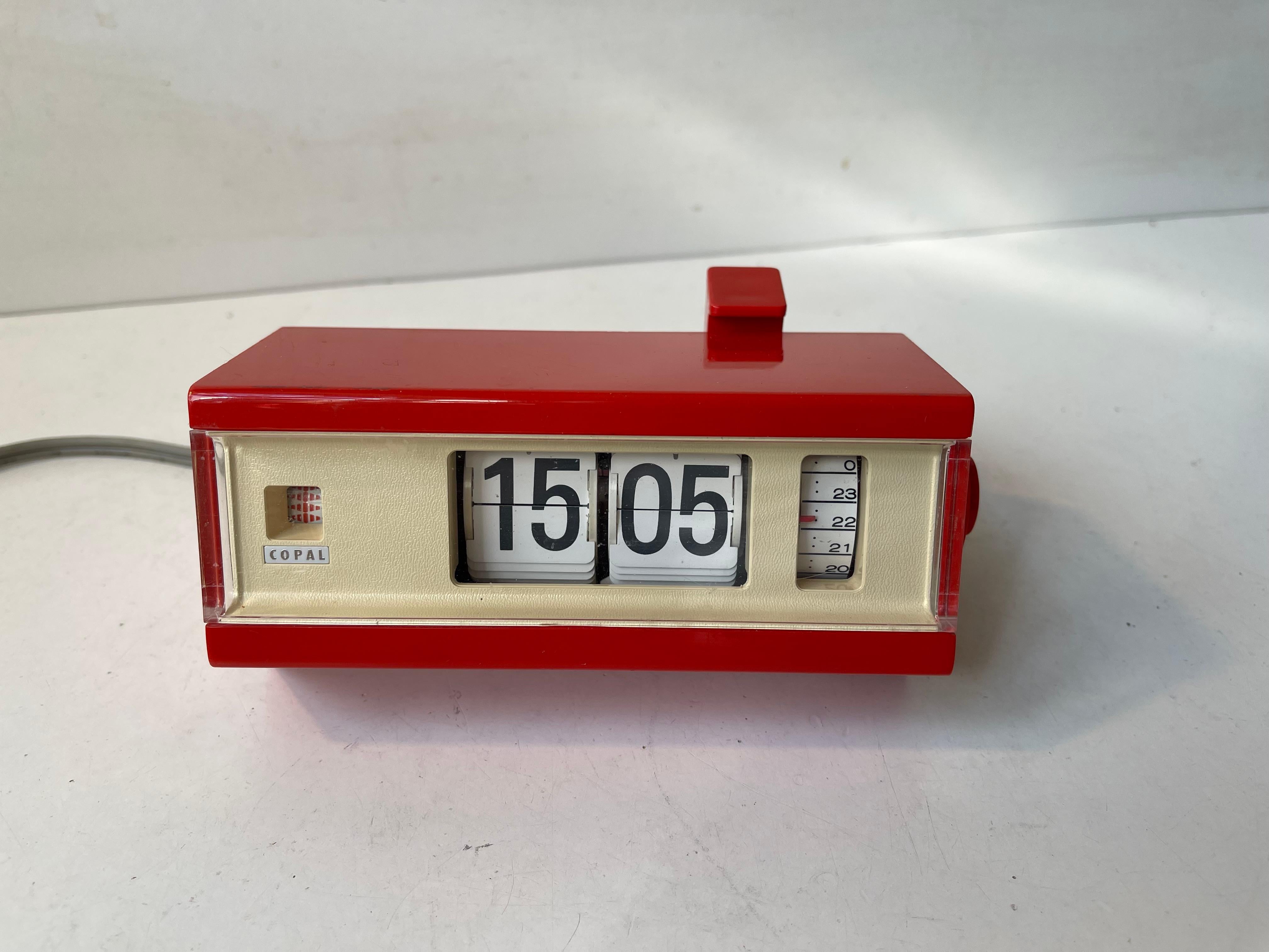 Plastic Japanese Space Age Flip Alarm Clock by Copal, 1970s For Sale