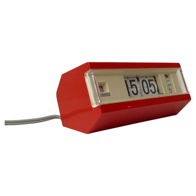 1970s Orange Flip Clock by Sankyo – Space Age Design Sculptural Desk ...
