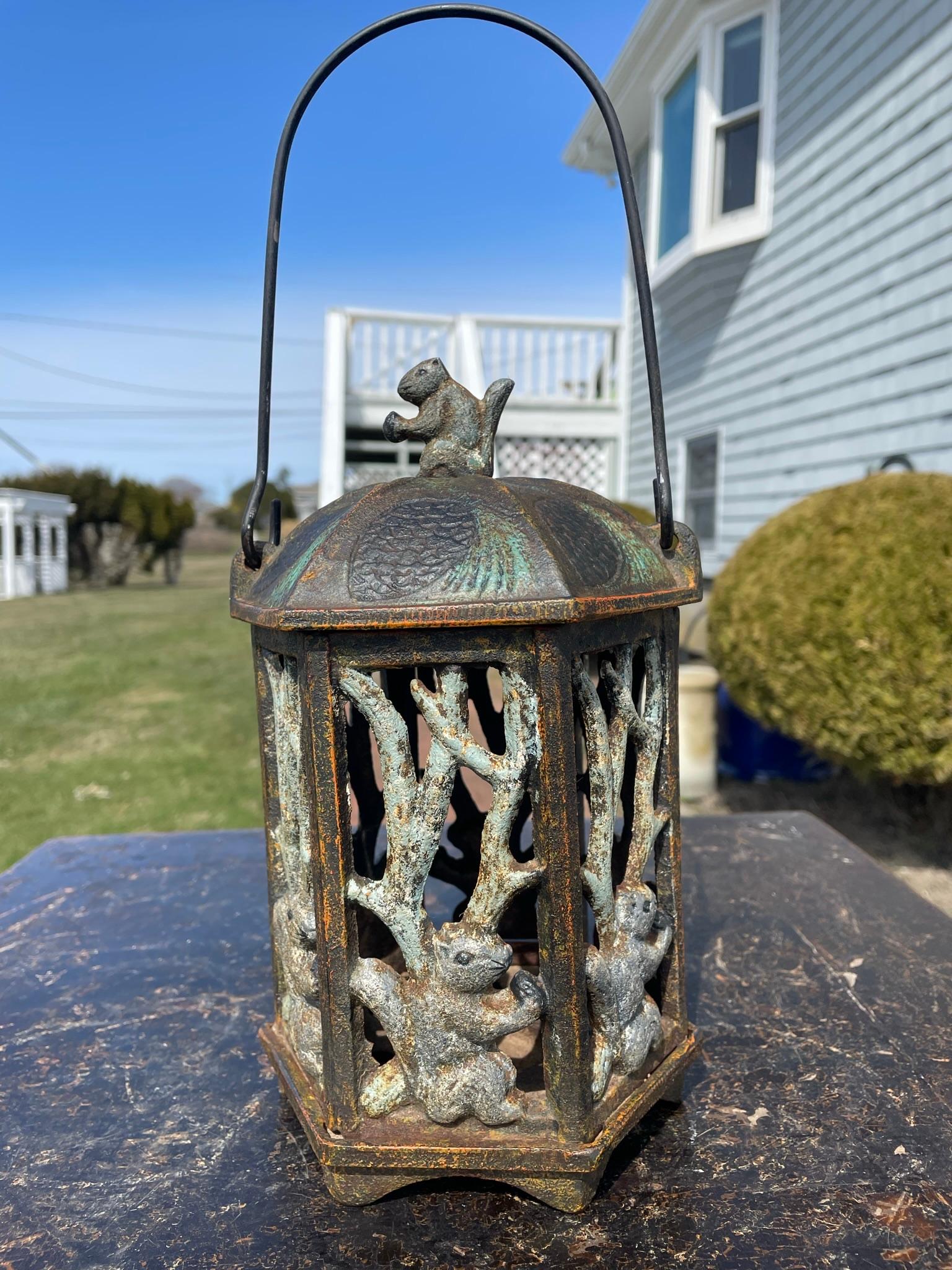 Showa Japanese Squirrel and Acorn Lighting Lantern For Sale