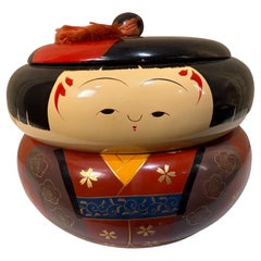 Japanese Stacking Kokeshi Doll Bento Trinket Box Mid-Century Modern