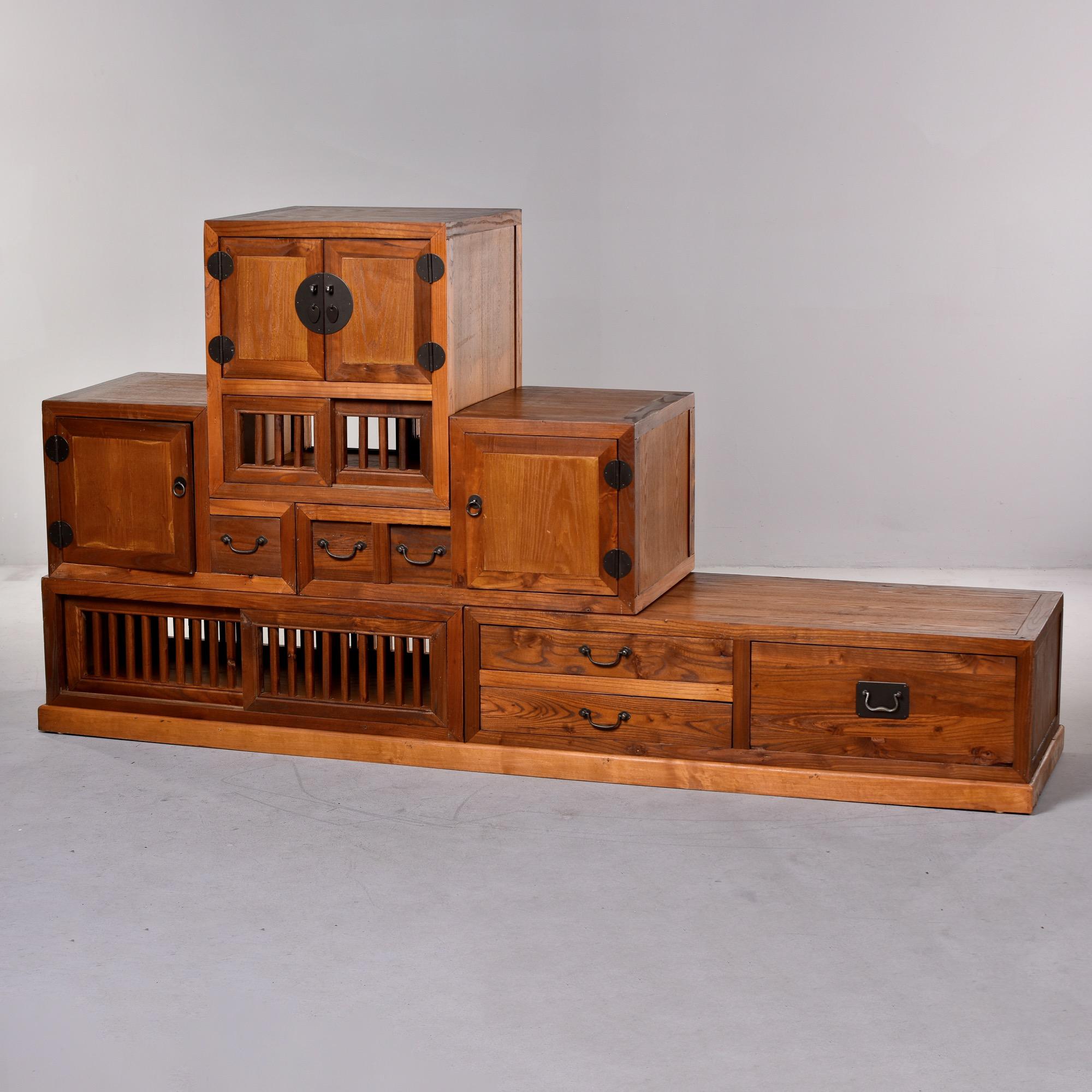Japanese Step Tansu Two Sided Cabinet In New Condition In Troy, MI