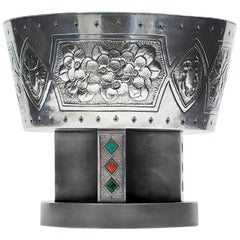 Japanische japanische Tafelaufsatzschale aus Sterlingsilber von Hattori Kintaro