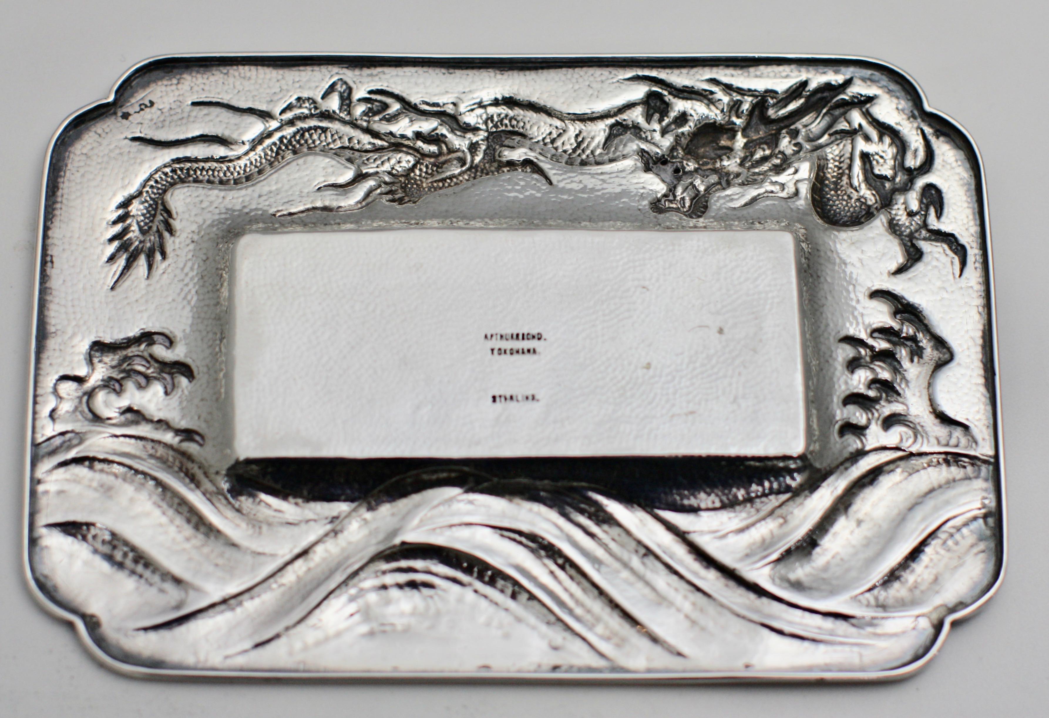 Japanese Sterling Silver Pan Tray For Sale 1