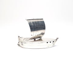 Japanese Sterling Silver Sail Boat Pepper Shaker